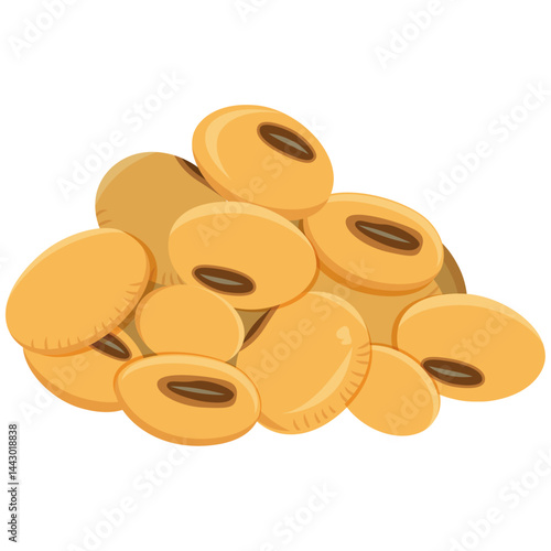 soybeans vector drawing. Raw soybeans.