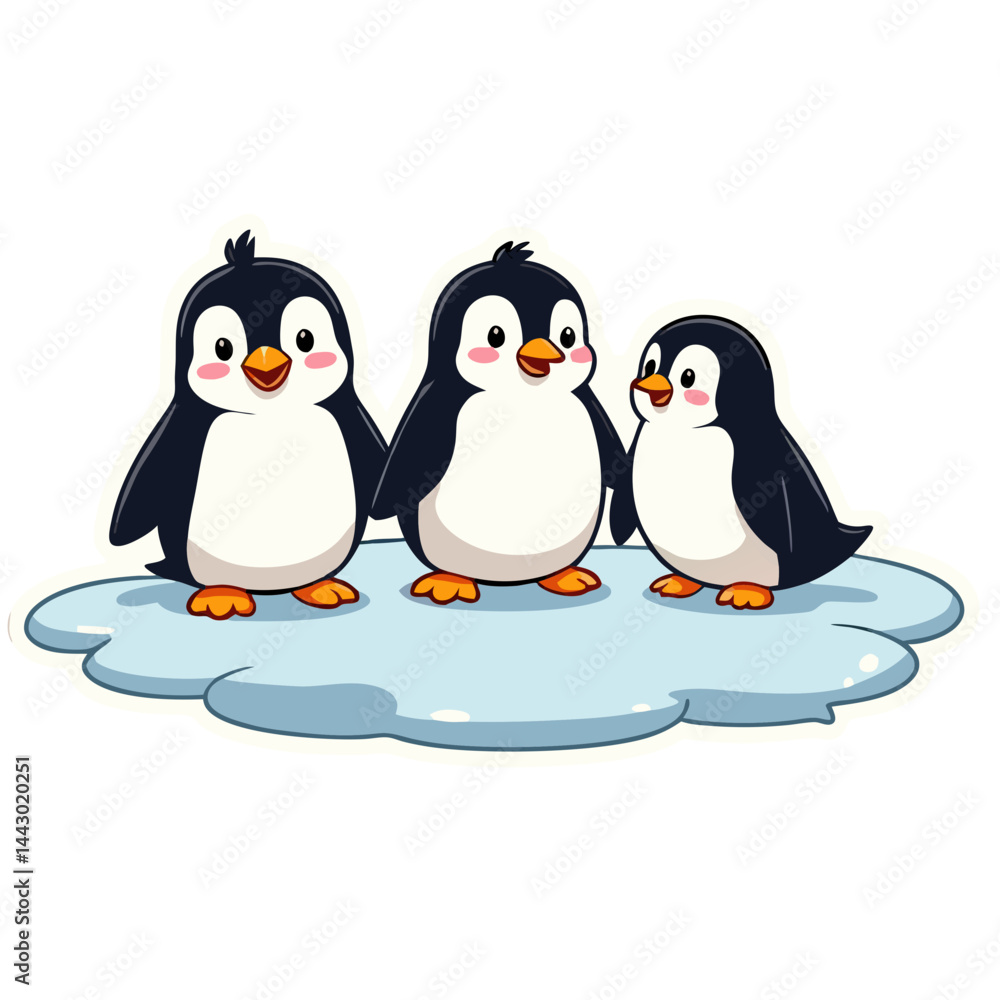 Fototapeta premium penguins on the ice