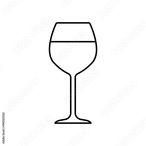 wine glass line icon