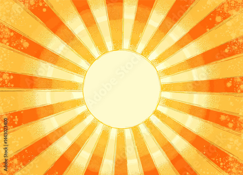 Orange and Yellow Sunburst with Central Circle