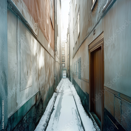 narrow street in the old town of europe