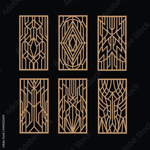 Art deco laser cut panel vintage designs illustration