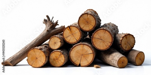 A pile of neatly stacked tree logs, showcasing the natural beauty of wood grain and texture, ideal for rustic-themed projects and design inspiration.