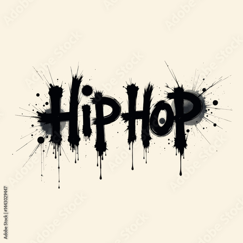 Obraz na płótnie Hip Hop text with black dripping paint effect w salonie