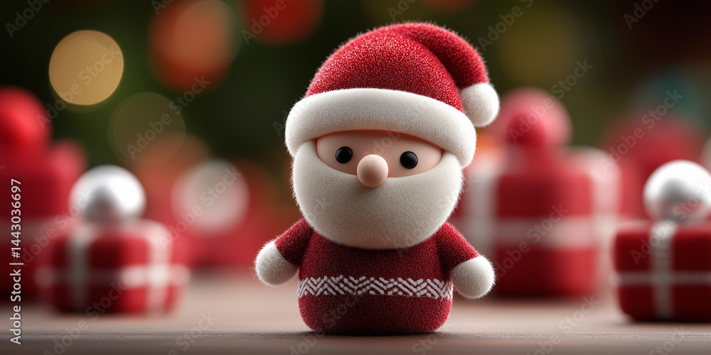 Weihnachtswichtel aus Filz mit roter Mütze als niedliche Dekoration