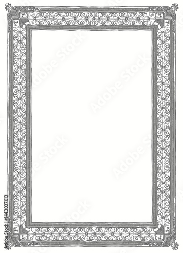 Obraz na płótnie Floral Border Frame with Intricate Corner Details w salonie