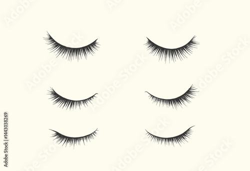 Obraz na płótnie False Eyelashes Set on Cream Background w salonie