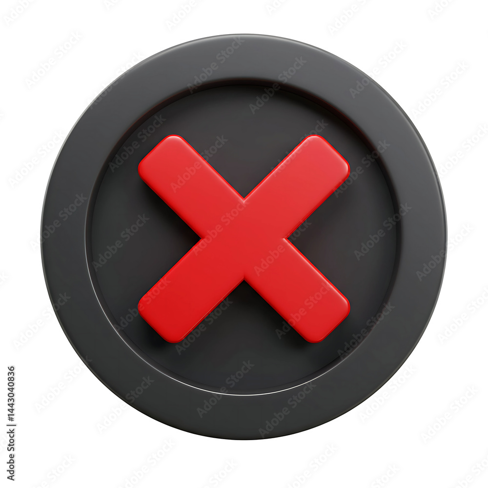 Obraz premium Cancel Error Symbol On Transparent Background