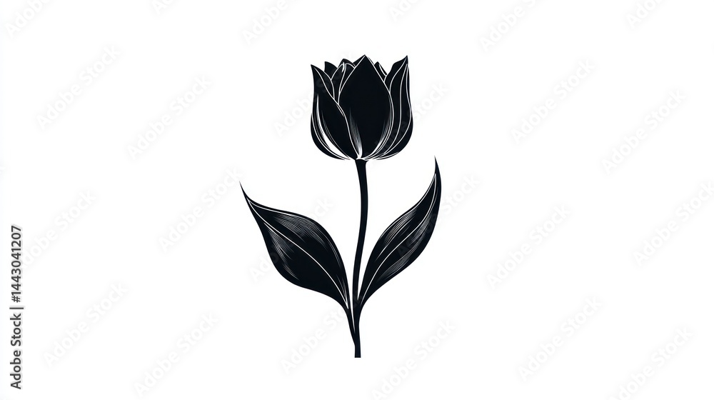Obraz premium Silhouette of a tulip