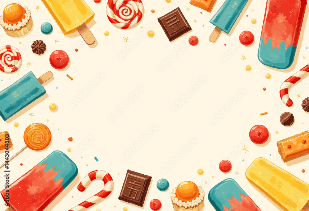 Colorful Candy Border with Copy Space