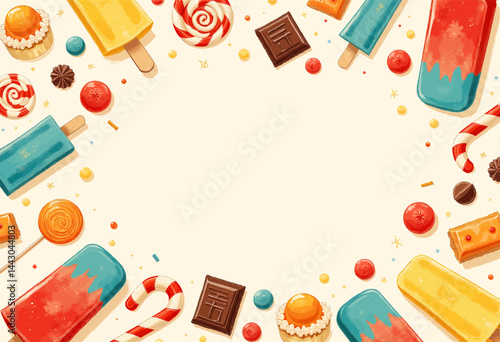 Obraz na płótnie Colorful Candy Border with Copy Space w salonie