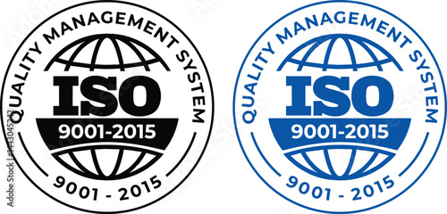 ISO 9001:2015 Certified Symbol Quality Assurance Logo & Certification Vector	
