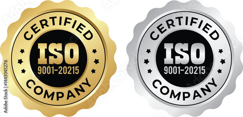 ISO 9001:2015 Certified Symbol Quality Assurance Logo & Certification Vector	
