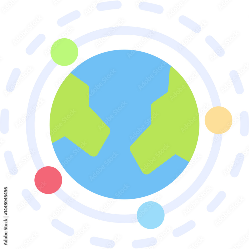 Earth from Space Flat Icon Earth from Space Flat Icon