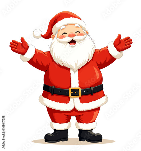 Obraz na płótnie Cartoon Santa Claus with open arms, smiling face w salonie