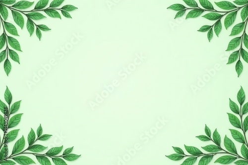 Muted emerald laurel wreath corner seamless pattern background, green, illustration, background