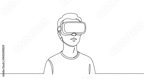 Virtual reality user engaged in immersive experience  