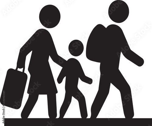 World Refugee Day icon, migration icon