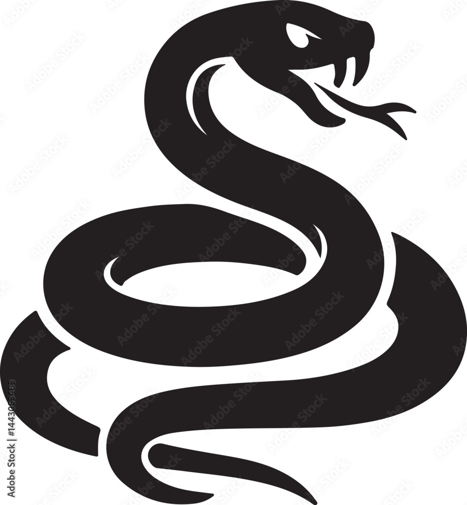 Fototapeta premium vector illustration of a black snake