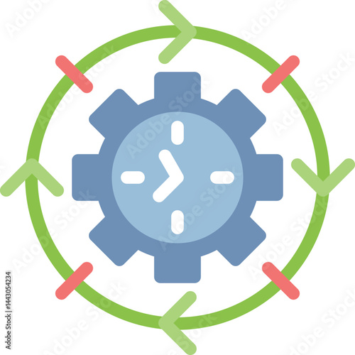 Flexible Working Hours Flat Icon