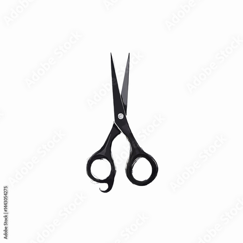 Obraz na płótnie Black barber hair cutting scissors on white background w salonie