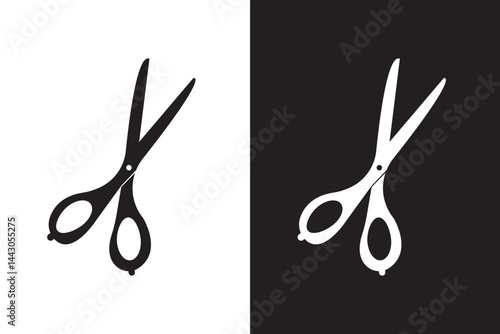 Scissor silhouette vector, Scissors icon vector.  on white and black background