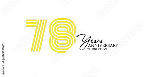 78 Years Anniversary Celebration: A milestone achievement marked by years of dedication and success. Golden celebration theme.