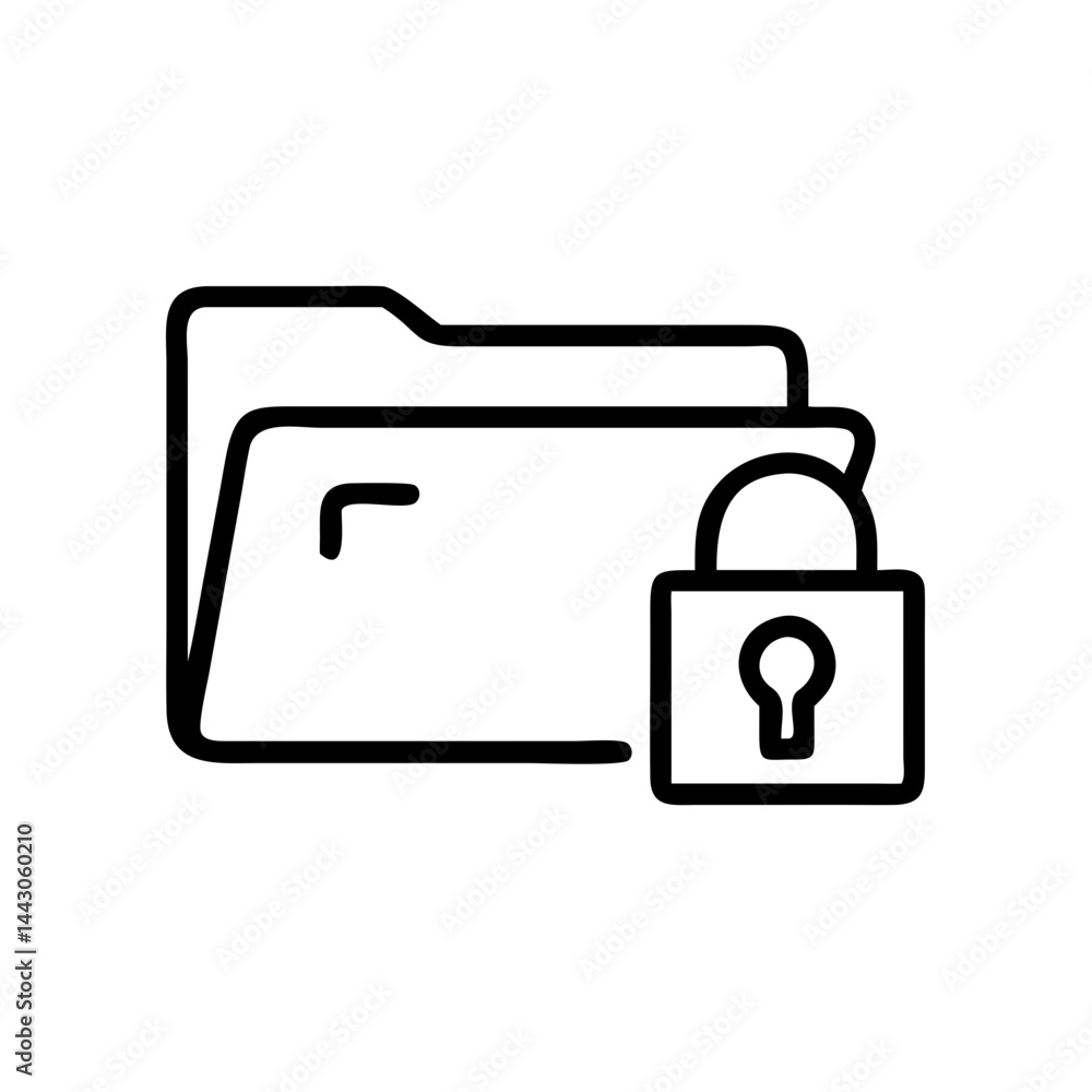 folder with lock file security on transparent background for web and graphic design folder with lock file security on transparent background for web and graphic design