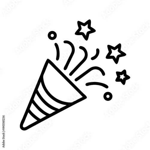 party popper confetti celebration on transparent background for web and graphic design