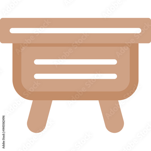 Livestock Feeding Trough Flat Icon