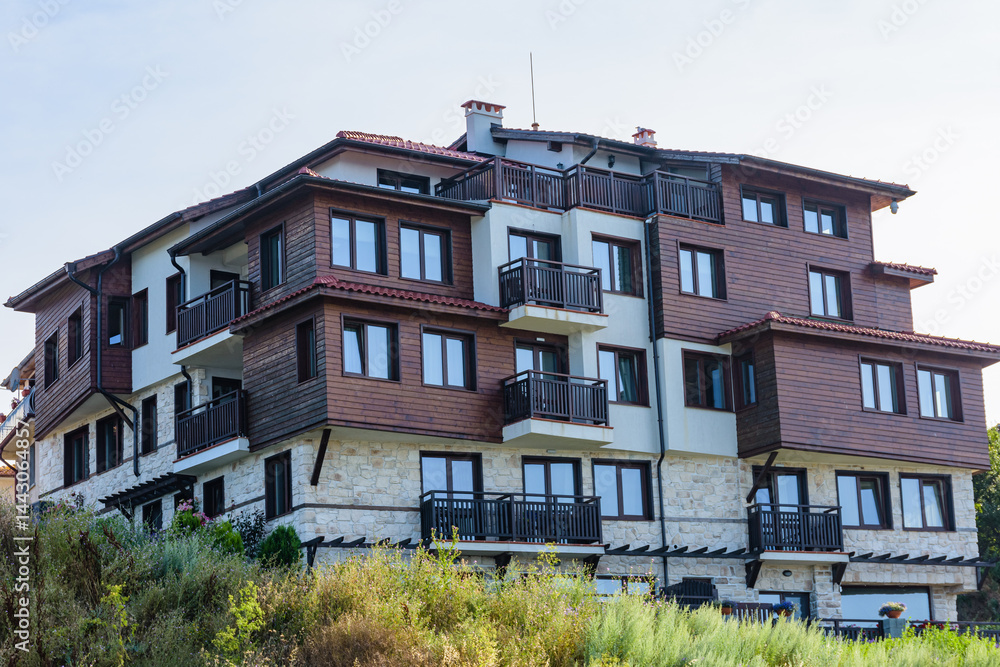 Naklejka premium Residential building at old town of Nessebar, Bulgaria