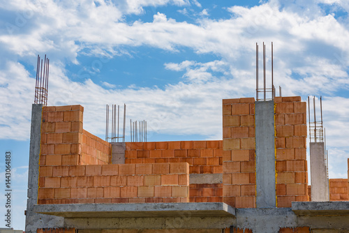 Construction of the new residential building. Construction industry