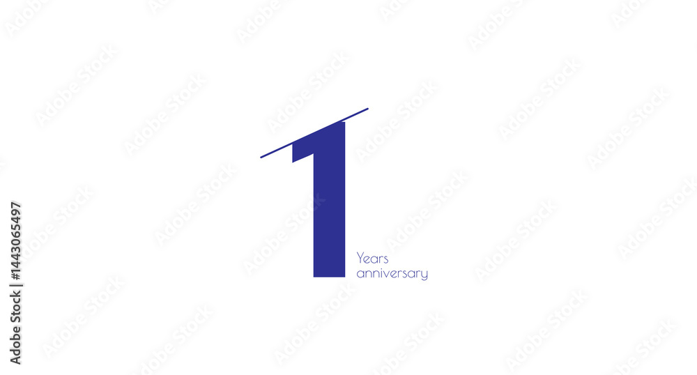 Celebrating a significant milestone of One Year. An anniversary symbol in blue, set against a stark white background. Celebrating a significant milestone of One Year. An anniversary symbol in blue, set against a stark white background.