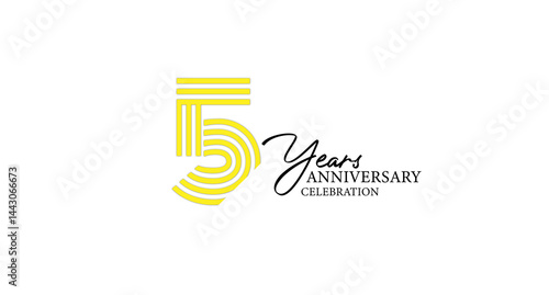 Celebrating a milestone anniversary with a stylish emblem, marking five years of success and growth with a celebratory design.