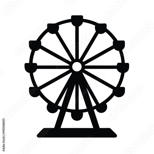 carnival ferris wheel icon silhouette vector illustration