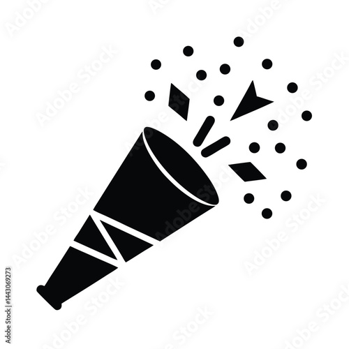 confetti cannon icon silhouette vector illustration