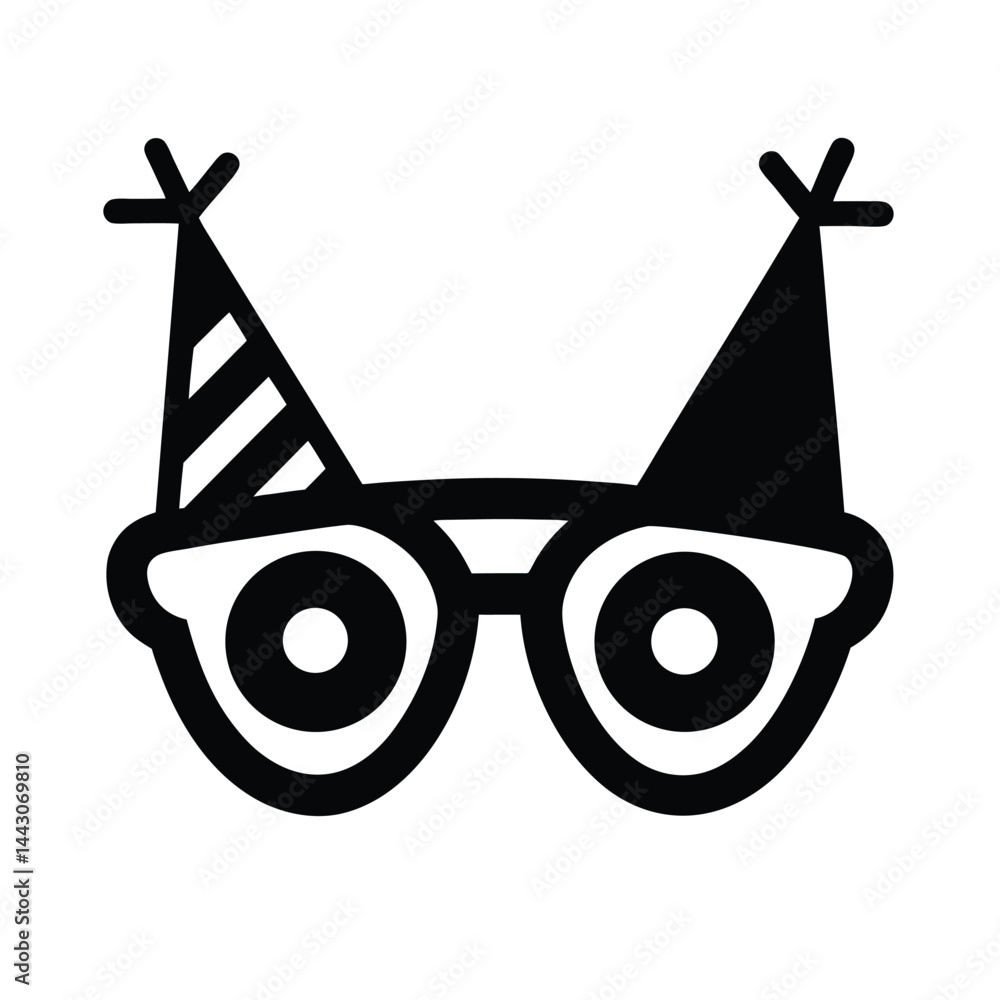 Obraz premium crazy party glasses icon silhouette vector illustration