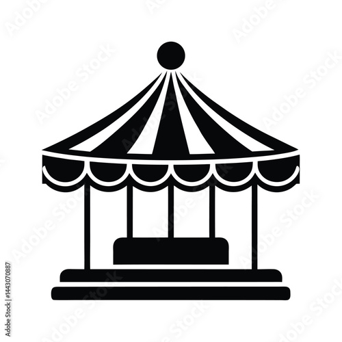fairground carousel icon silhouette vector illustration