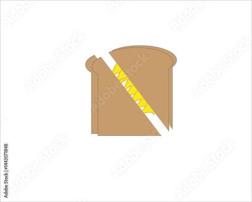 Toast sandwich stuffed with cheese. The sandwich is cut in half and the cheese comes out of it.