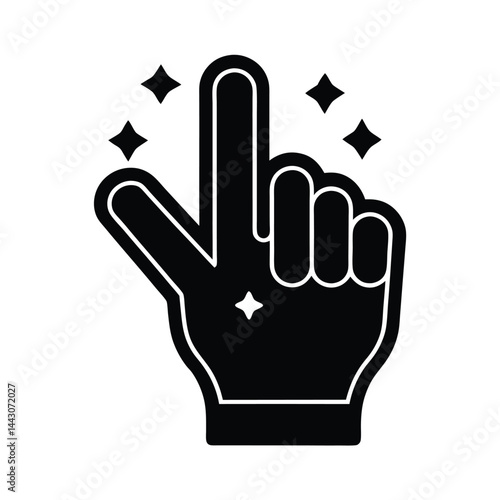 foam finger icon silhouette vector illustration