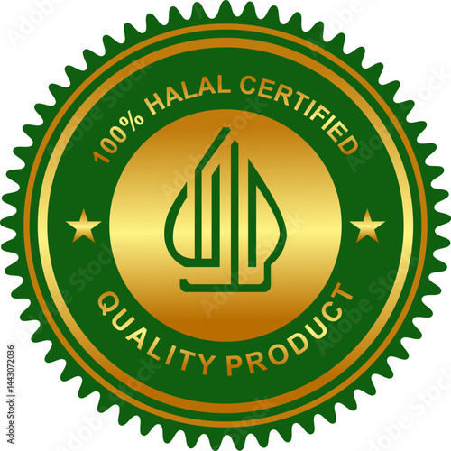 Golden halal badge