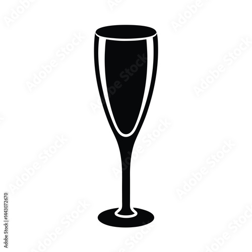 giant champagne glass icon silhouette vector illustration