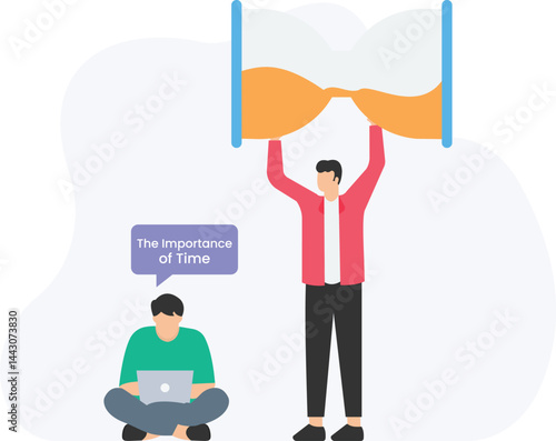 The importance of time and its management, time efficiency or time optimization, time value or productivity, time-saving or time management, punctuality or task prioritization, deadline adherence