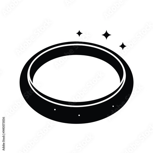 glow in dark rings icon silhouette vector illustration