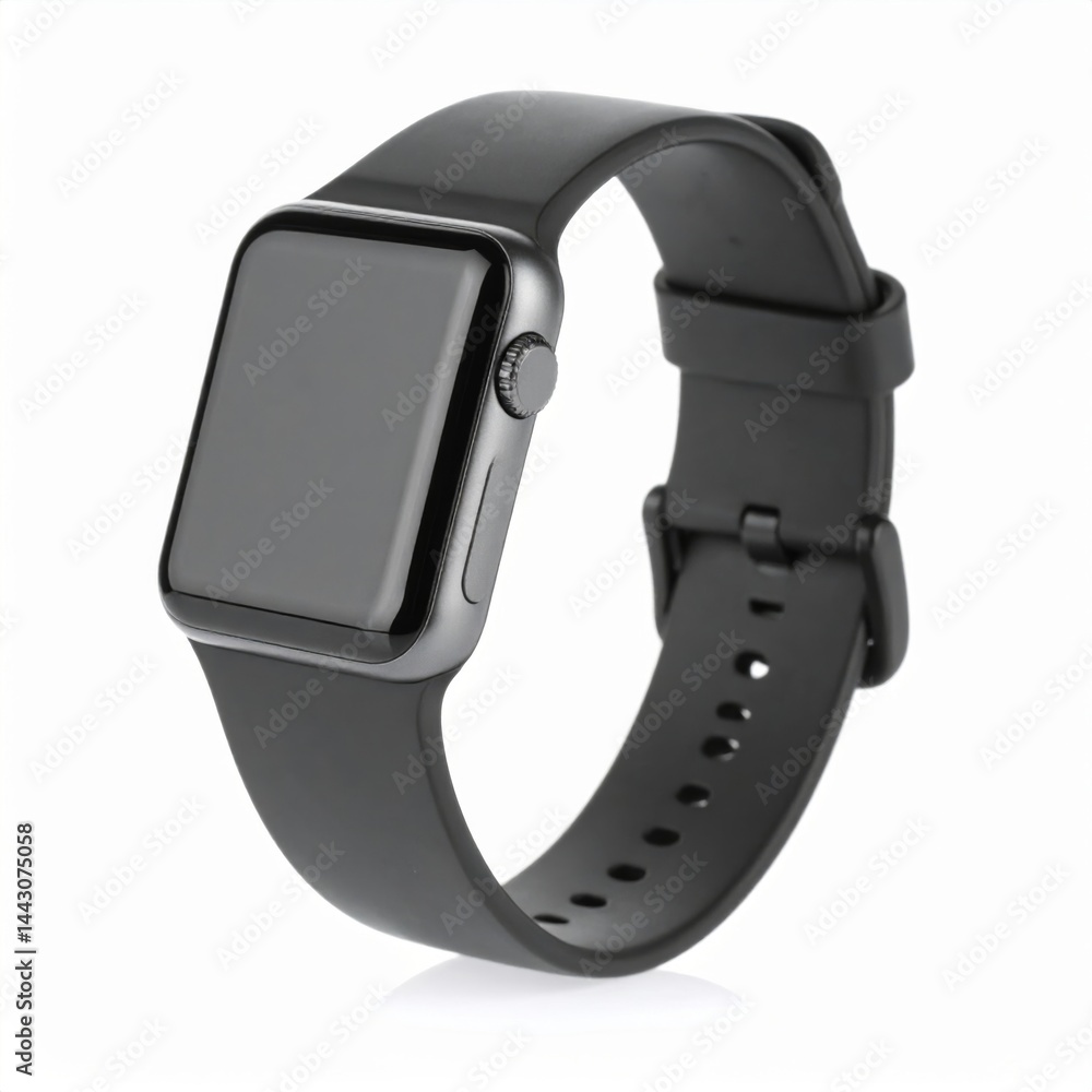 Sleek Modern Smartwatch on Isolated White Background Sleek Modern Smartwatch on Isolated White Background