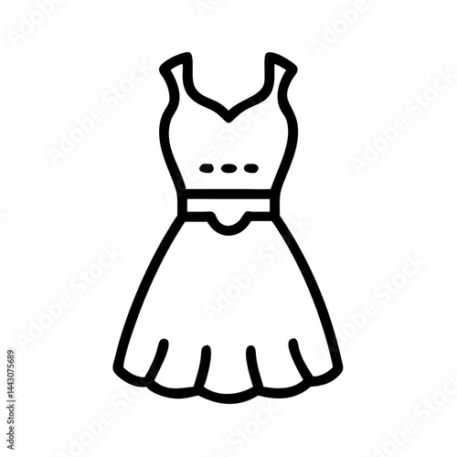 Spring, summer dress icon in minimalist style  