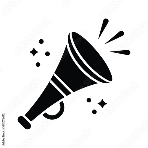 loud party horn icon silhouette vector illustration
