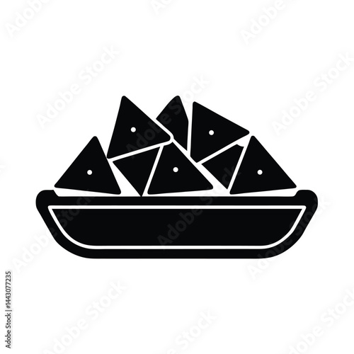 nacho snack tray icon silhouette vector illustration