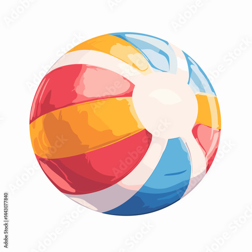 Vector illustration of a colorful beach ball isolated on a white background