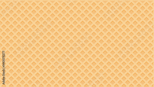 Waffle cone and wafer texture vector backgrounds. Flat vector illustration isolated on white background.